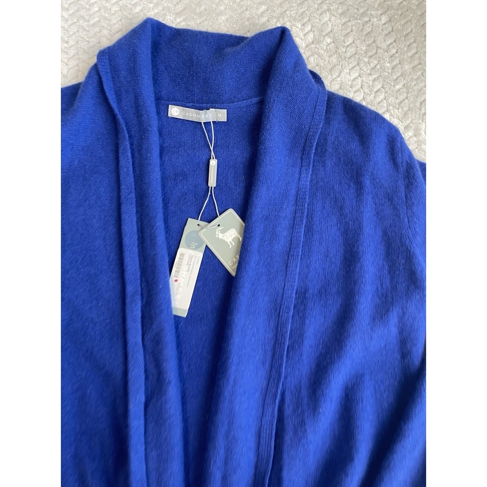 In 100% Cashmere Cape Poncho Royal Blue Cardigan NWT Medium‎